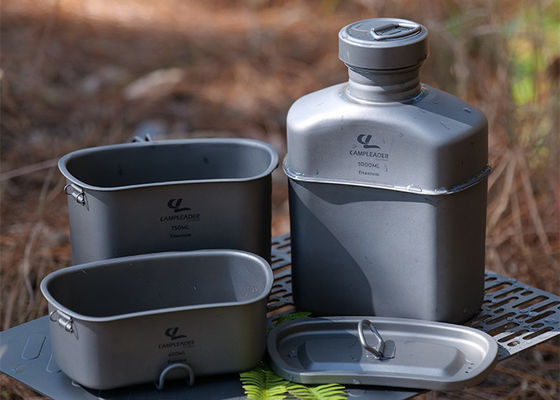 Travel Three Piece Suit Canteen Flat Titanium Bottle 4.5g/Cm3 99.95% Purity